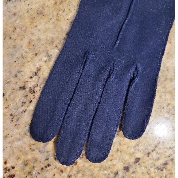 New! Vintage Size M/L 7.5 Blue Cotton Stretch Formal 9.5" Gloves Braided Cuff - Picture 5 of 16